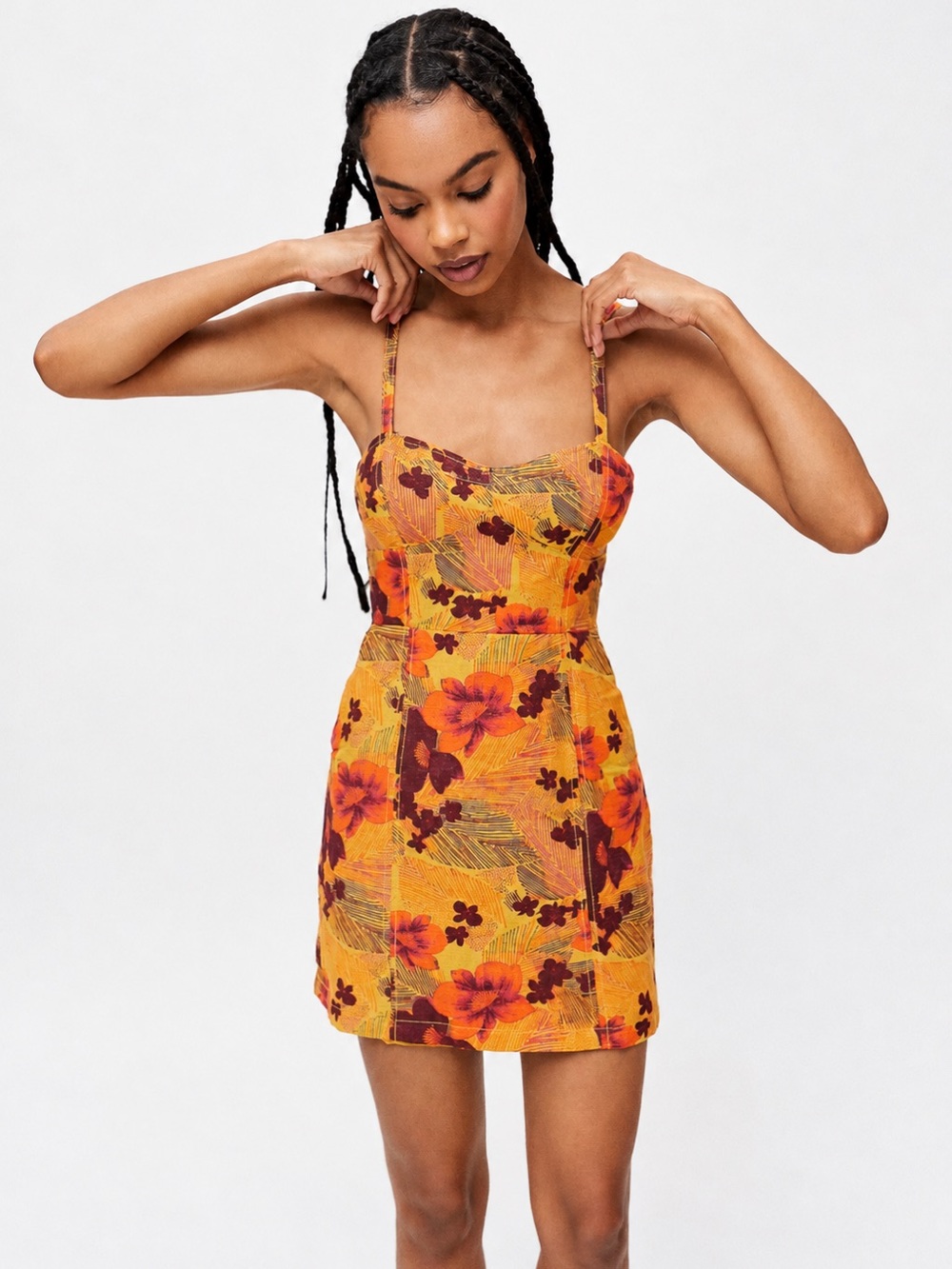 Urban Outfitters Sweet On You Floral Bodycon Mini Dress Y2K Boho Size Large